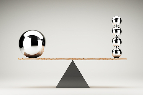 Balancing Balls On Wooden Board Conception